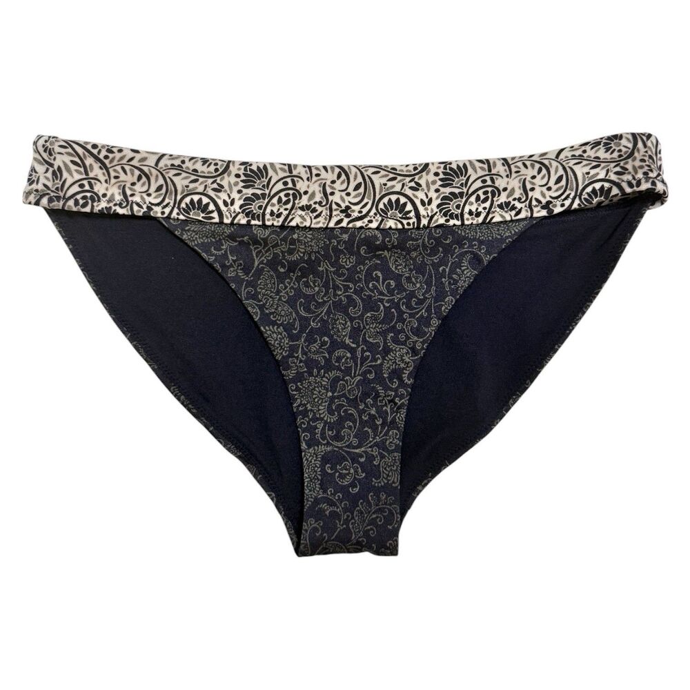 Athleta Bikini Bottoms Womens Small Navy Paisley Floral Swim Bottom